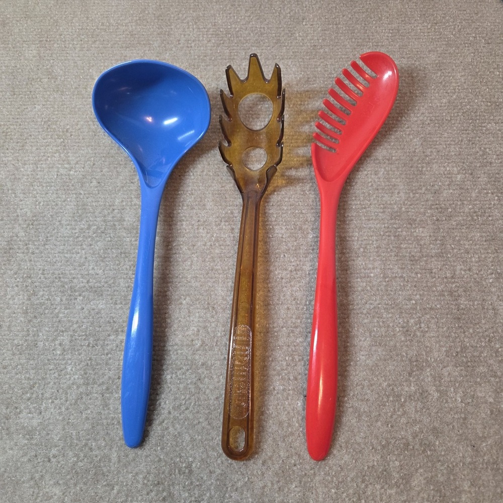 Hutzler Melamine Ladle Pasta Fork & Robinson UltraTemp Spaghetti Server Set 3pc